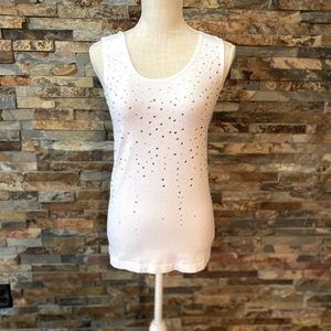 ▪️LAUREN CONRAD▪️White Stud Tank Top- Medium
